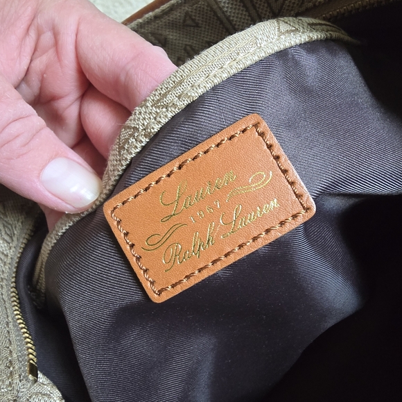 Lauren Ralph Lauren Rll Signature Monogram Handbag Purse Medium Size - Picture 10 of 16